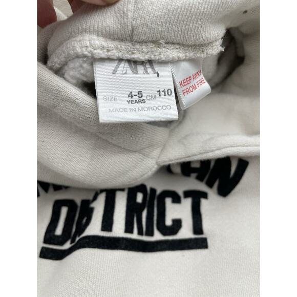 Zara Hooded Pullover Sweatshirt Kids NY Manhattan District Size 4-5 - Picture 3 of 5
